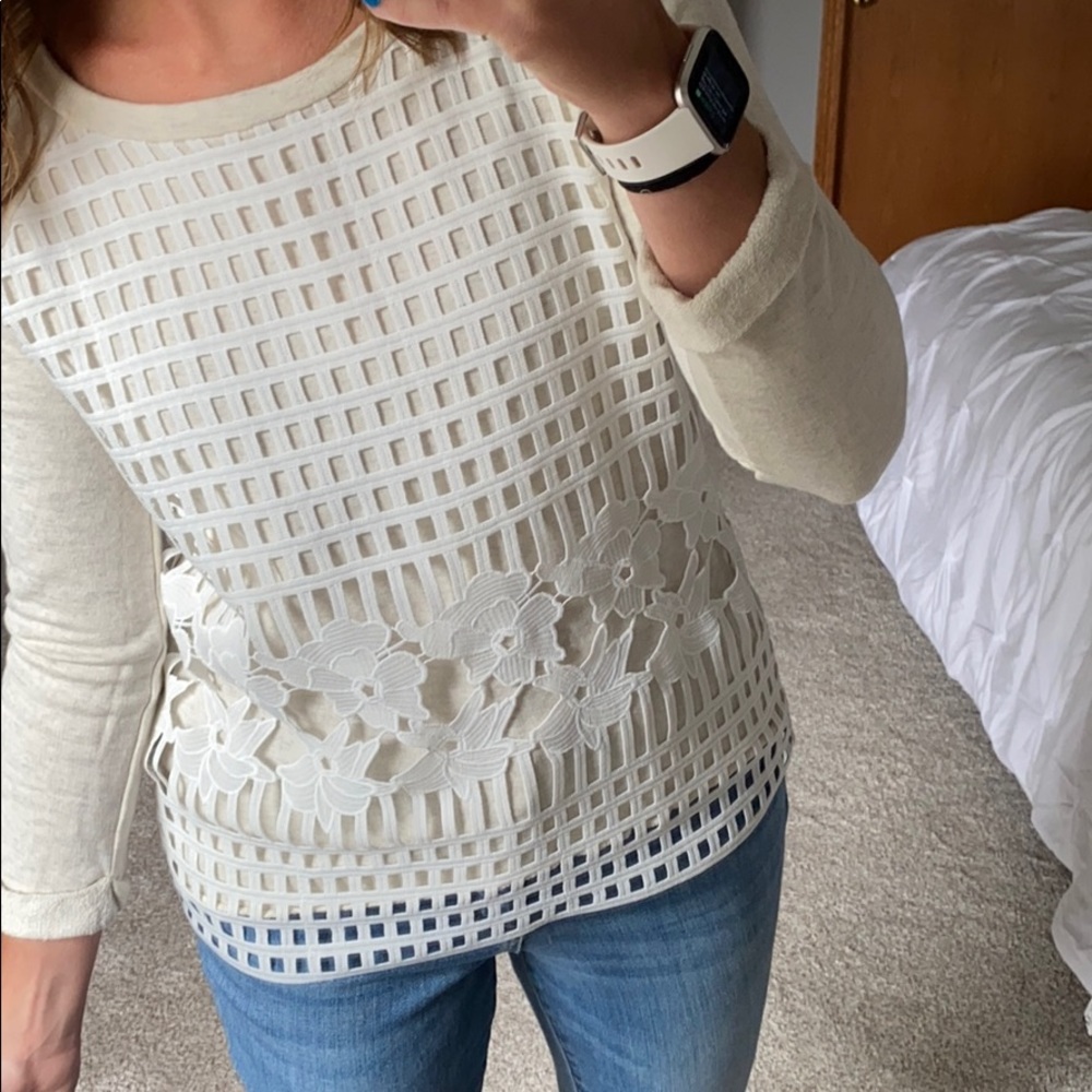 Pilcro and the Letterpress Garden Lace Pullover - Picture 2 of 10